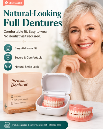 💥LAST DAY 50% OFF! Custom-Fit Instant Smile Dentures – Ultra Natural Appearance, Custom Comfort Fit You’ll Love