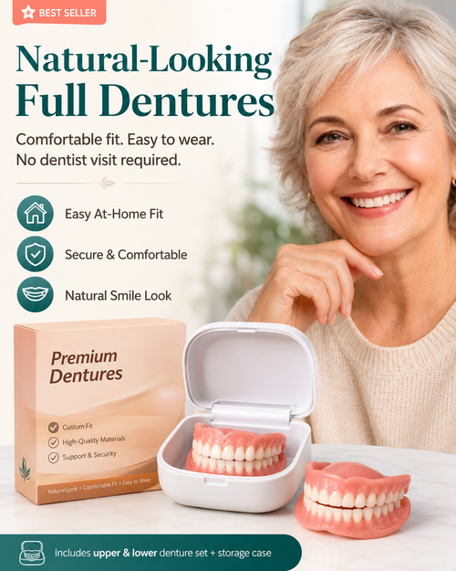 💥LAST DAY 50% OFF! Custom-Fit Instant Smile Dentures – Ultra Natural Appearance, Custom Comfort Fit You’ll Love