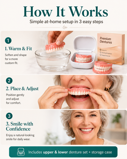 💥LAST DAY 50% OFF! Custom-Fit Instant Smile Dentures – Ultra Natural Appearance, Custom Comfort Fit You’ll Love