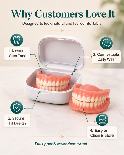 💥LAST DAY 50% OFF! Custom-Fit Instant Smile Dentures – Ultra Natural Appearance, Custom Comfort Fit You’ll Love