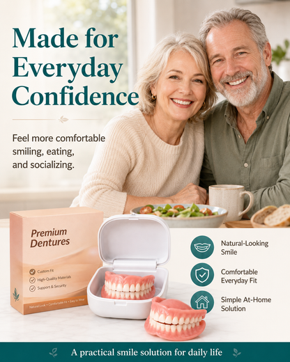 💥LAST DAY 50% OFF! Custom-Fit Instant Smile Dentures – Ultra Natural Appearance, Custom Comfort Fit You’ll Love