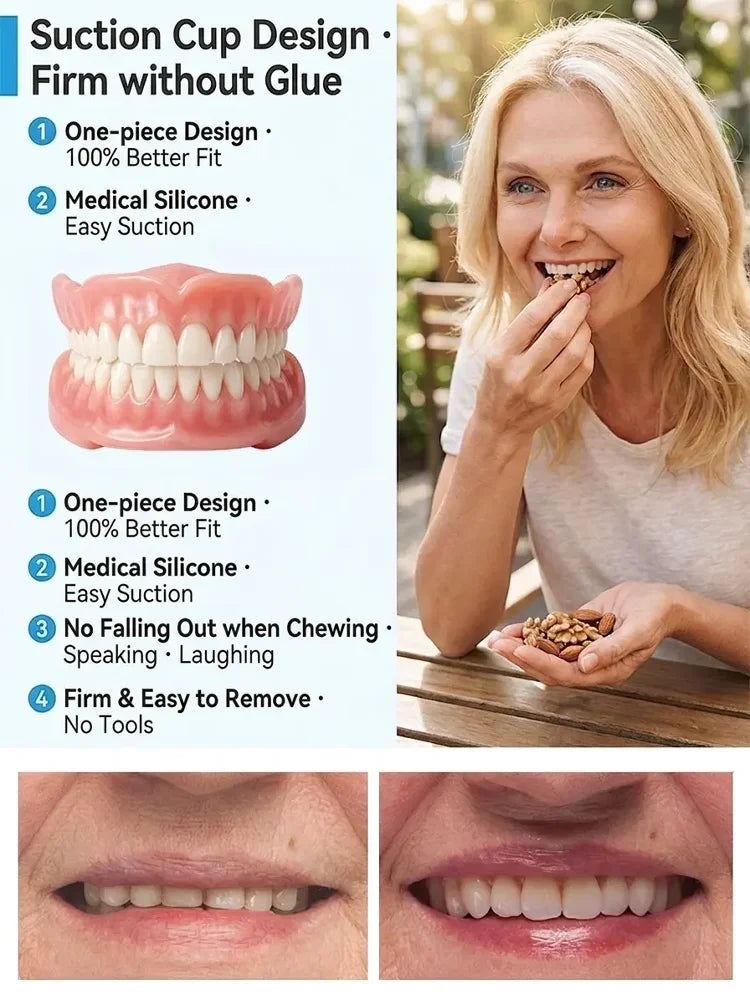 💥LAST DAY 50% OFF! Custom-Fit Instant Smile Dentures – Ultra Natural Appearance, Custom Comfort Fit You’ll Love